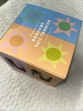 Sunnylife Poolside Tall Tumbler Set of 4 Colors - New In Box
